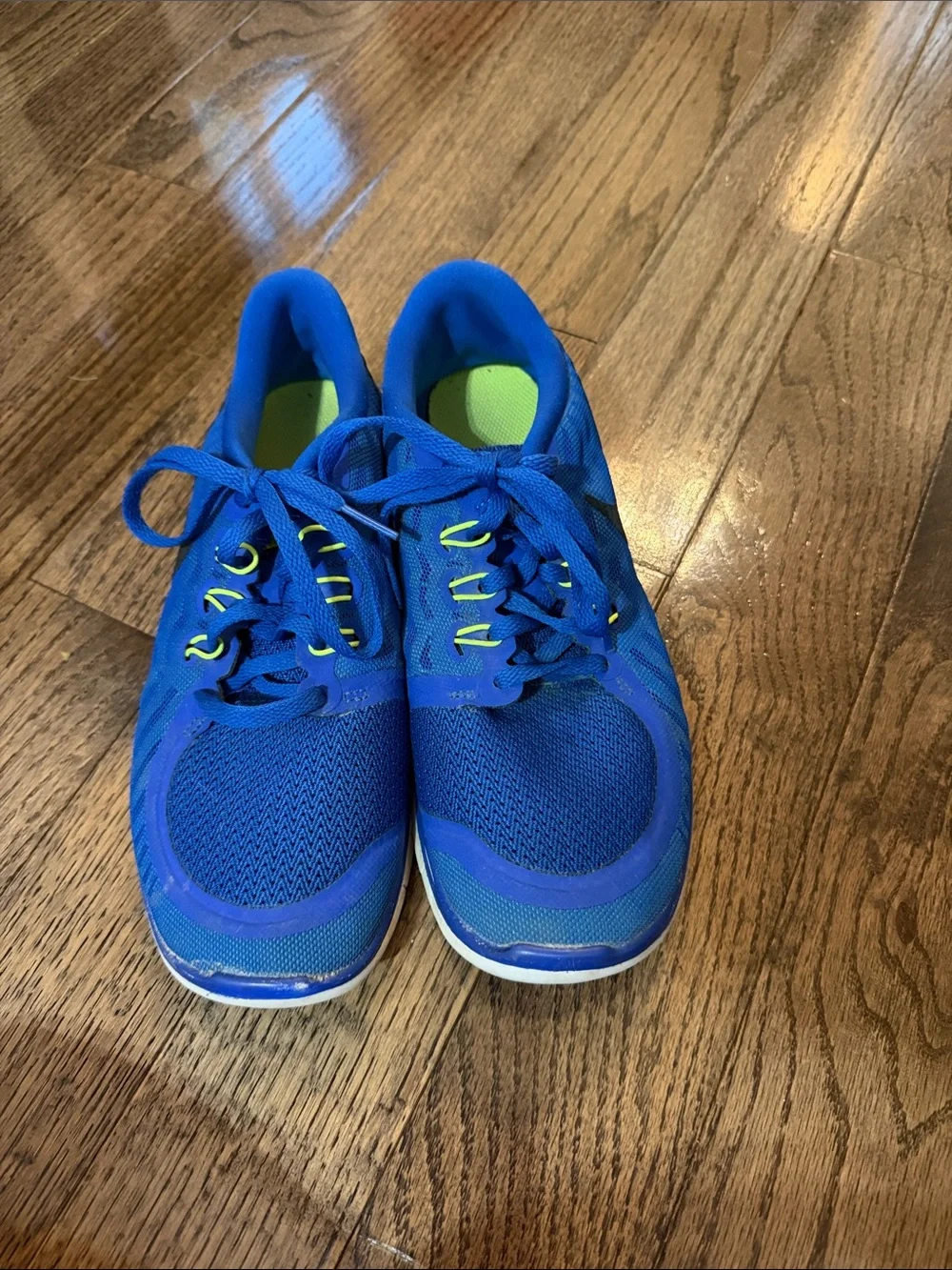 Nike Kids Blue and Neon Yellow Sneakers